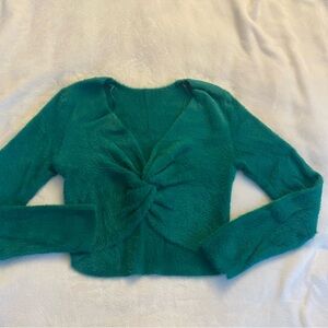 NWT Green Aerie Knotted Long Sleeve Sweater